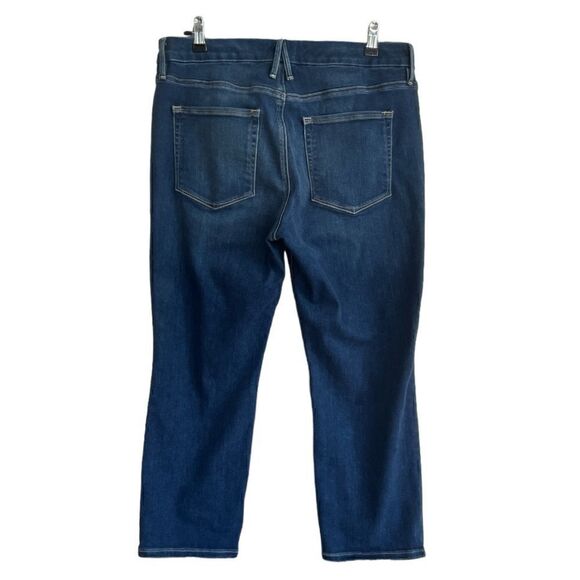 Good American Good Straight Jeans Blue358 High Rise Cropped Stretch 14/32 - Picture 7 of 8